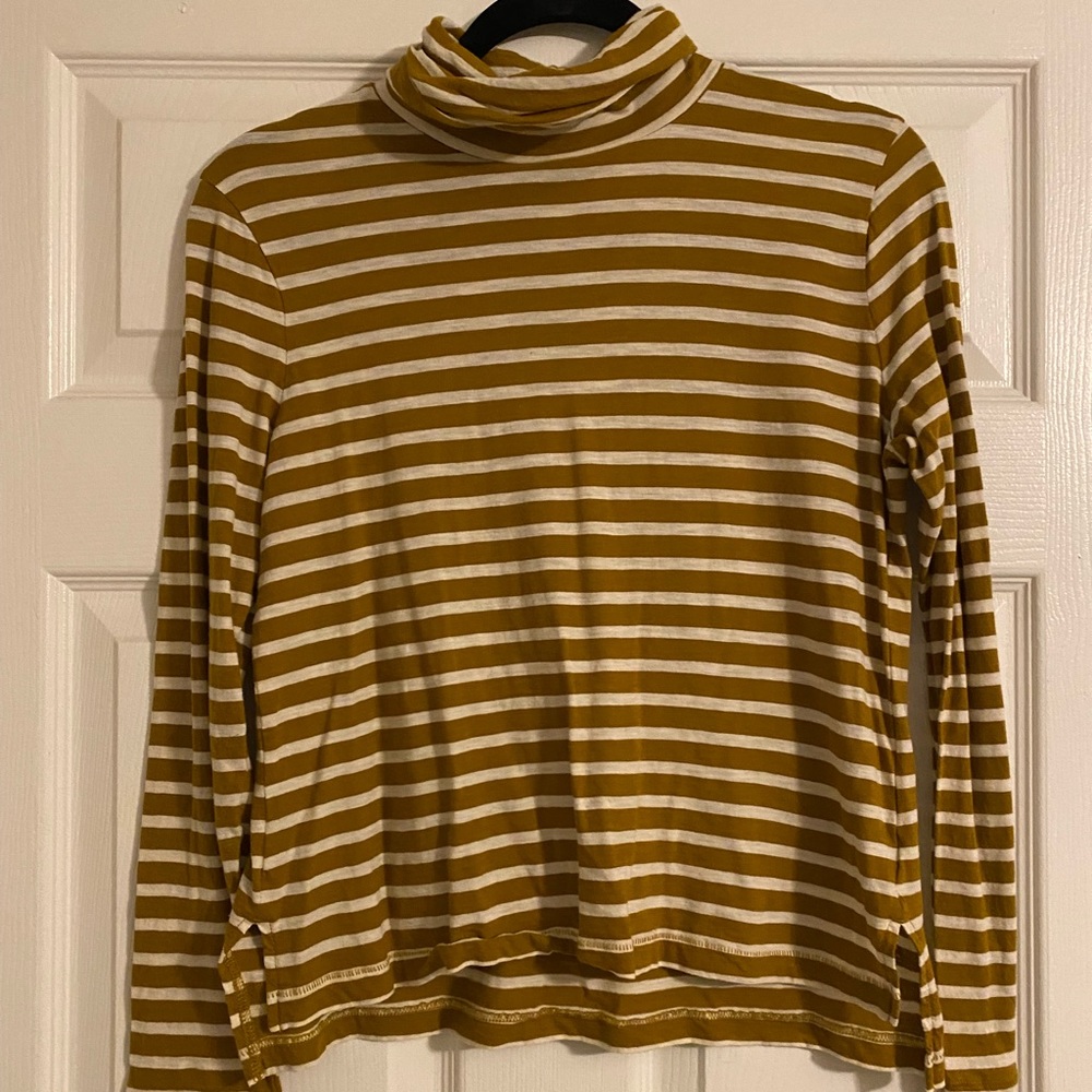 Madewell long sleeve striped turtleneck shirt